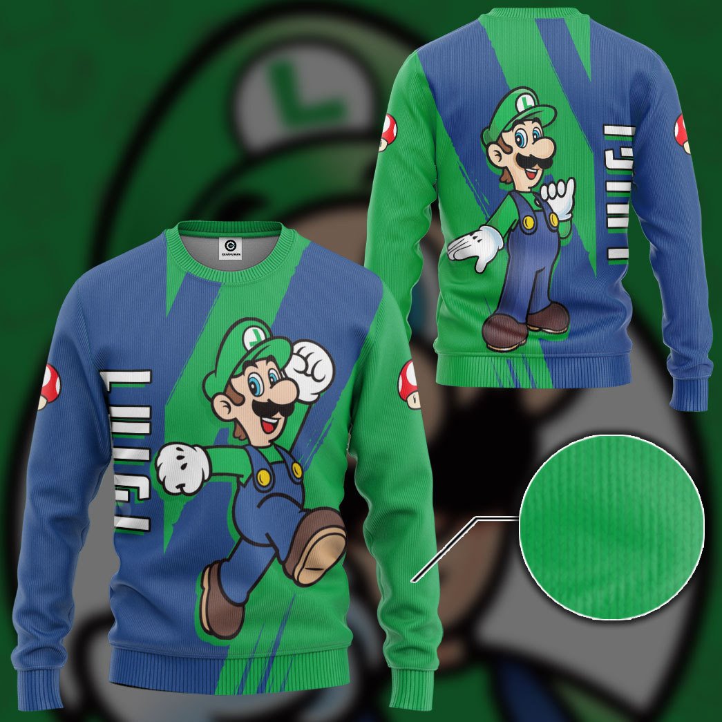 Klothek 3D Happy Luigi Custom Hoodie Tshirt Apparel | Price in USA, Best Quality