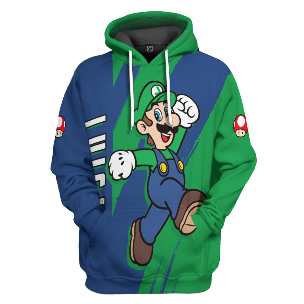 Klothek 3D Happy Luigi Custom Hoodie Tshirt Apparel | Price in USA, Best Quality