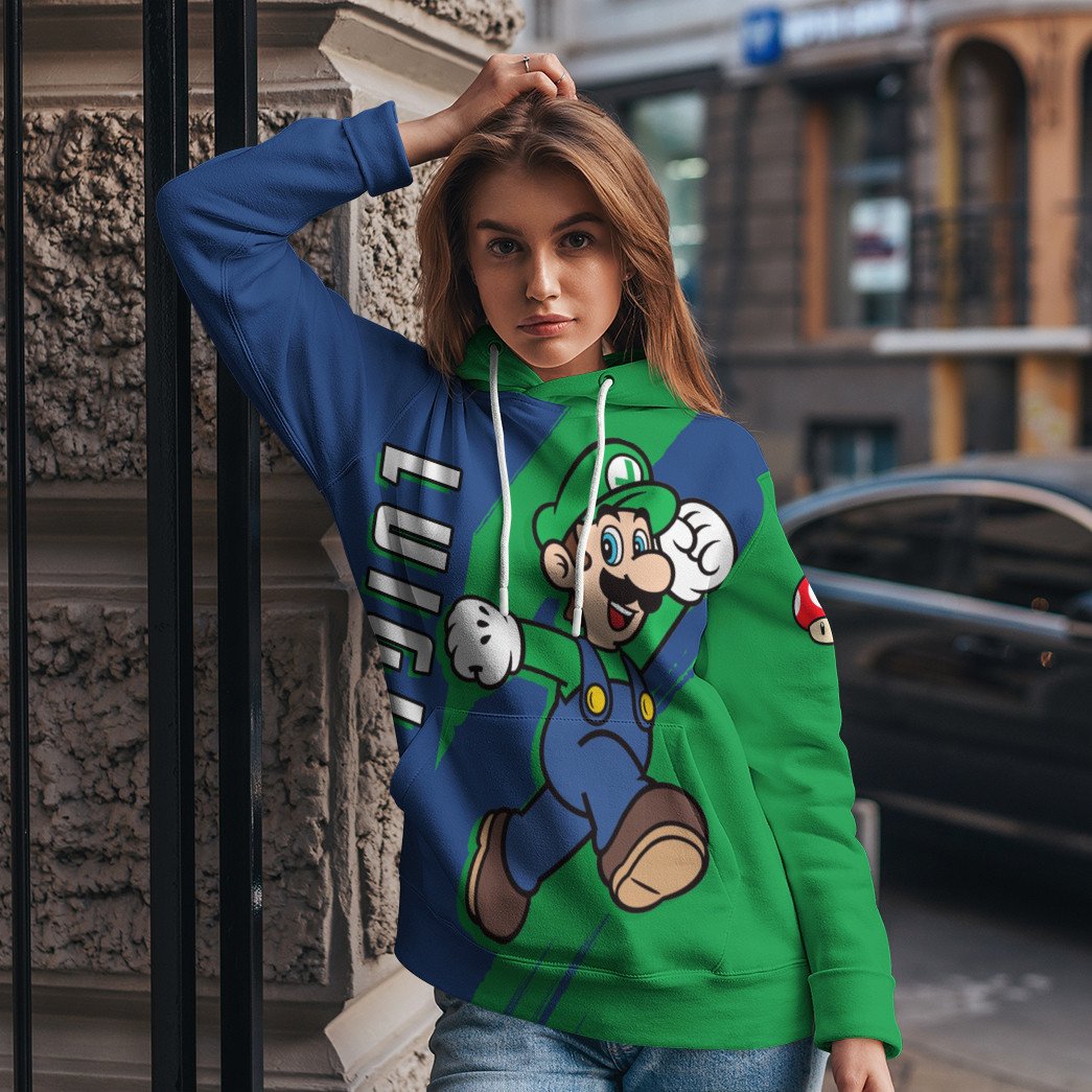 Klothek 3D Happy Luigi Custom Hoodie Tshirt Apparel | Price in USA, Best Quality