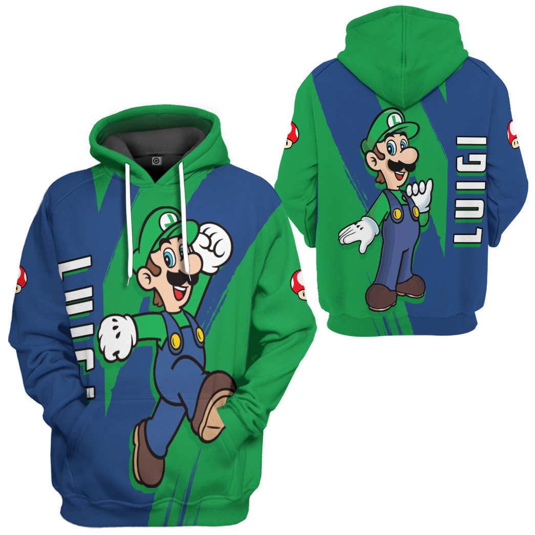 Klothek 3D Happy Luigi Custom Hoodie Tshirt Apparel | Price in USA, Best Quality