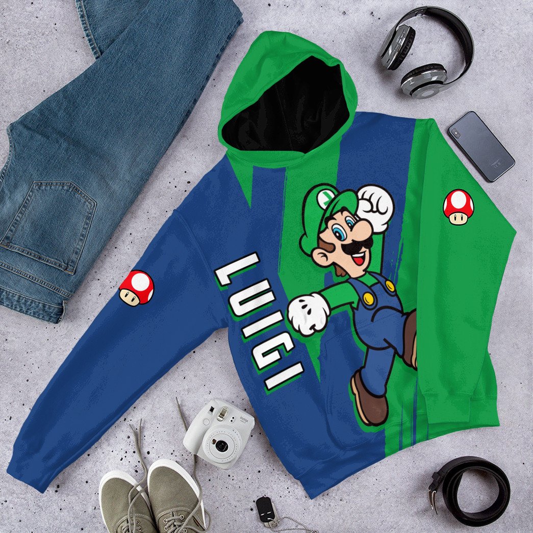 Klothek 3D Happy Luigi Custom Hoodie Tshirt Apparel | Price in USA, Best Quality