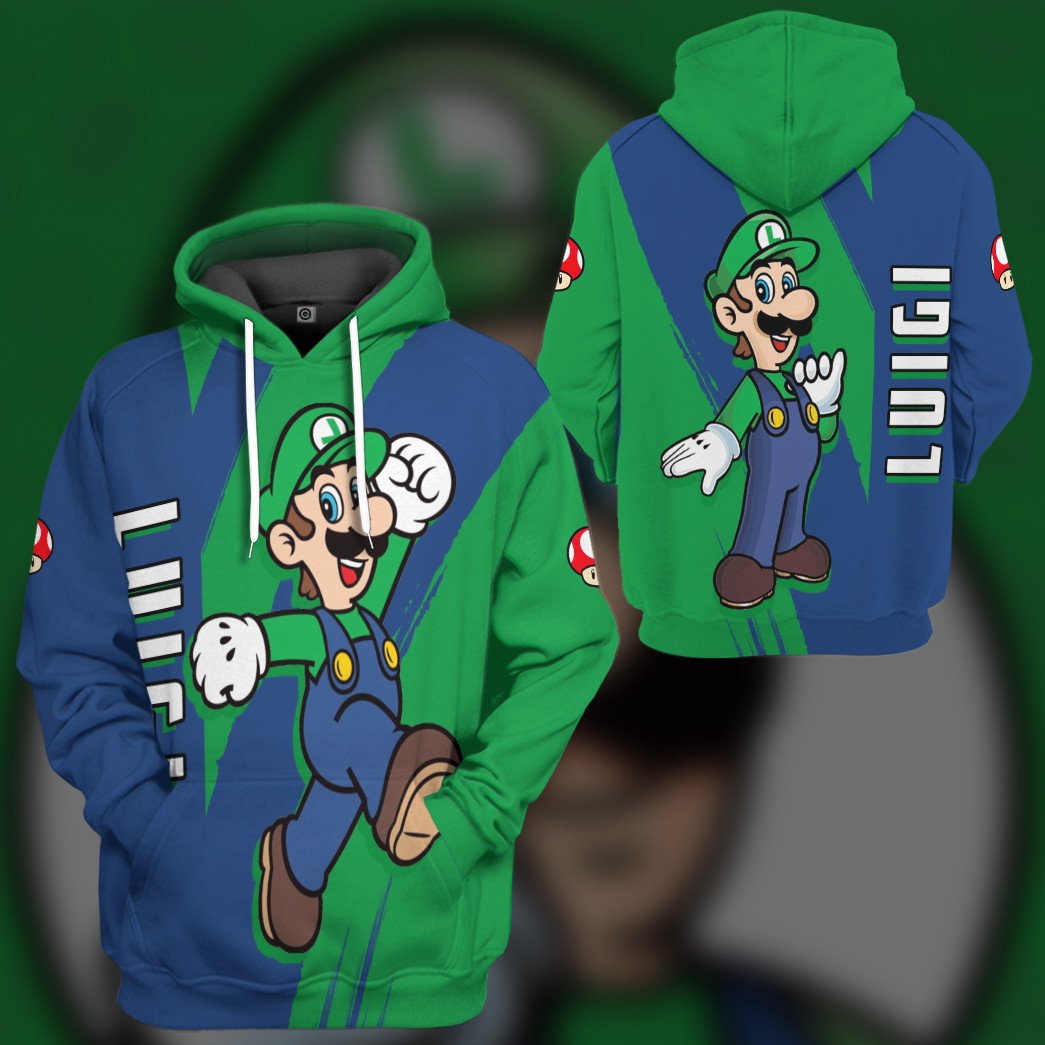 Klothek 3D Happy Luigi Custom Hoodie Tshirt Apparel | Price in USA, Best Quality