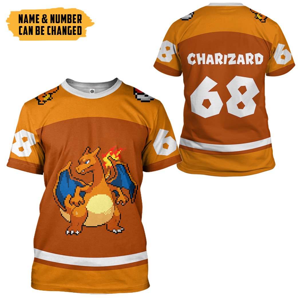 Klothek 3D PKM Charizard Sport Custom Name Custom Number Hoodie Tsh | Price in USA, Best Quality