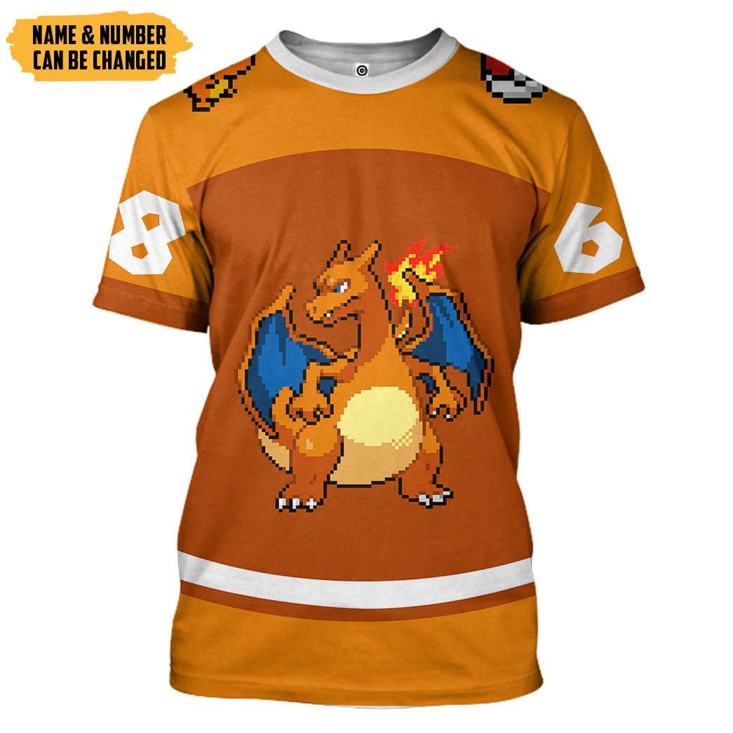 Klothek 3D PKM Charizard Sport Custom Name Custom Number Hoodie Tsh | Price in USA, Best Quality