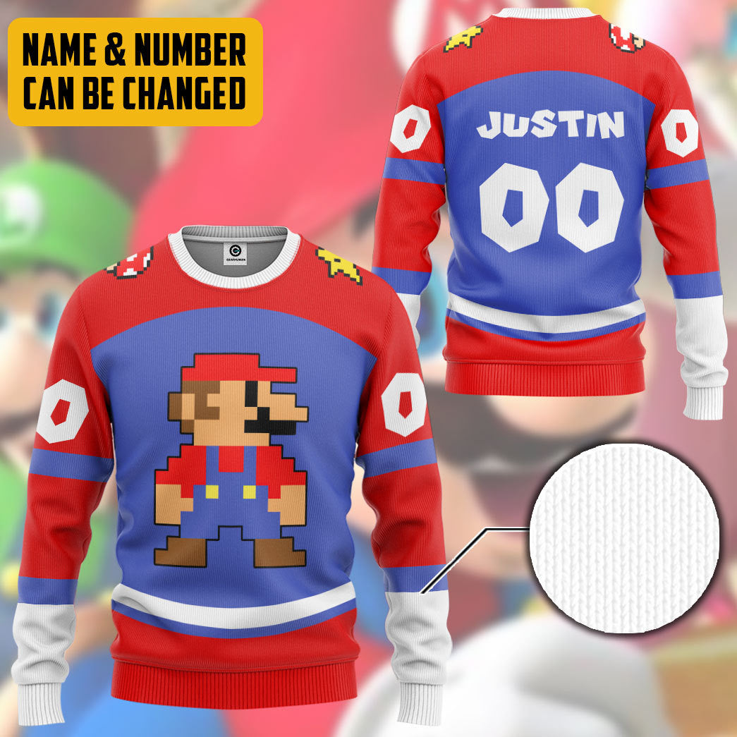 Klothek 3D Mario Sports Ver 2 Custom Name Custom Number Hoodie Tshi | Price in USA, Best Quality