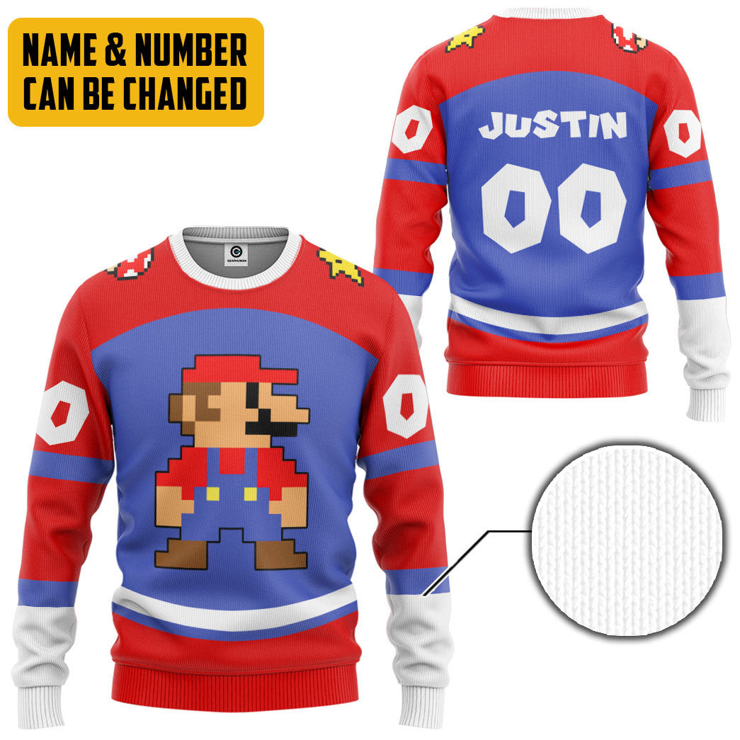 Klothek 3D Mario Sports Ver 2 Custom Name Custom Number Hoodie Tshi | Price in USA, Best Quality