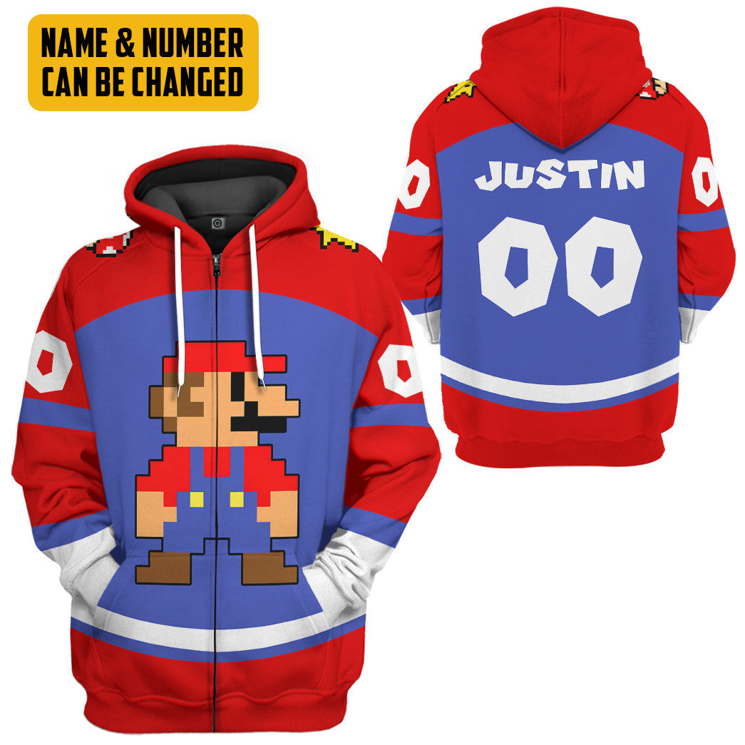 Klothek 3D Mario Sports Ver 2 Custom Name Custom Number Hoodie Tshi | Price in USA, Best Quality