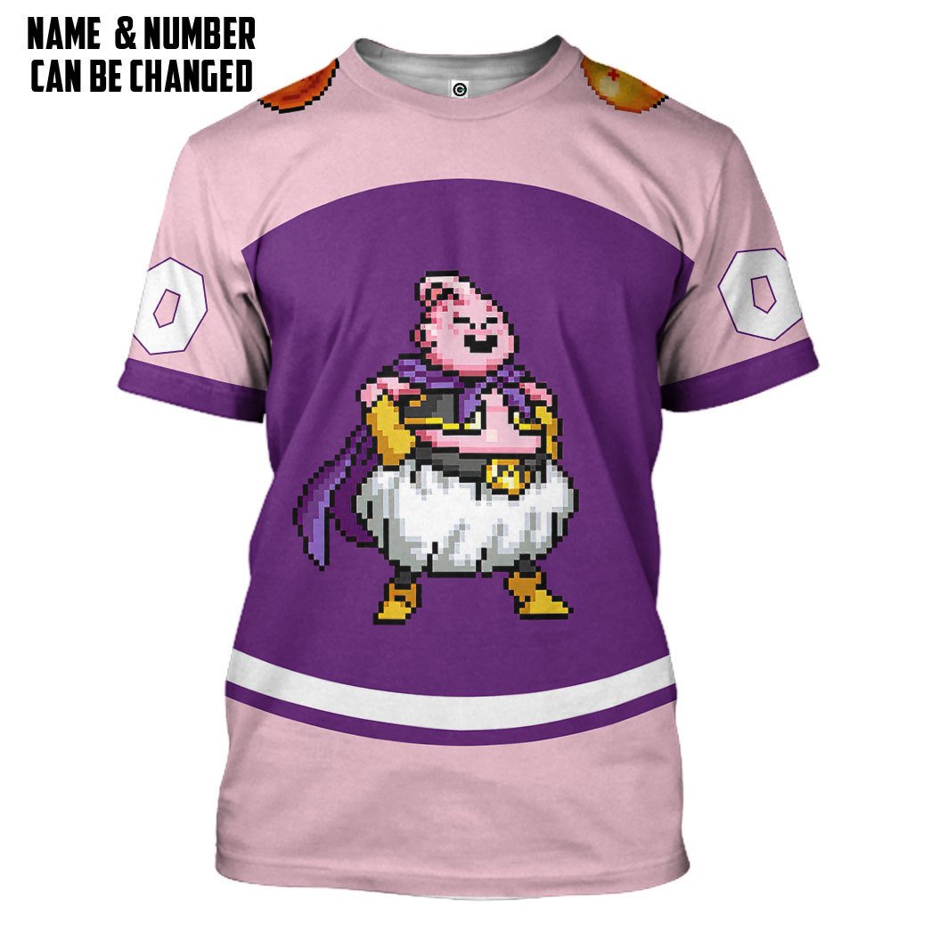 Klothek 3D DBZ Majin Buu Custom Name Custom Number Tshirt Hoodie Ap | Price in USA, Best Quality