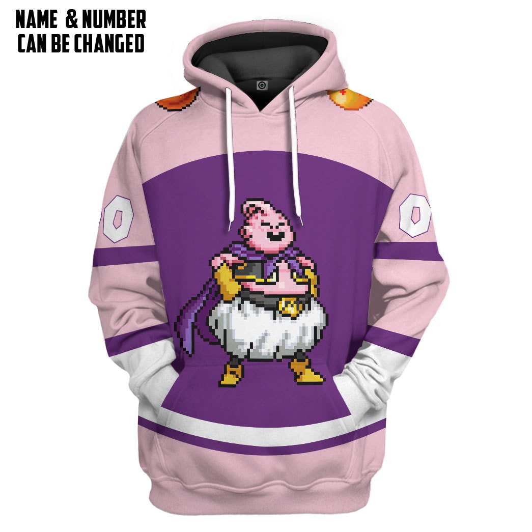 Klothek 3D DBZ Majin Buu Custom Name Custom Number Tshirt Hoodie Ap | Price in USA, Best Quality