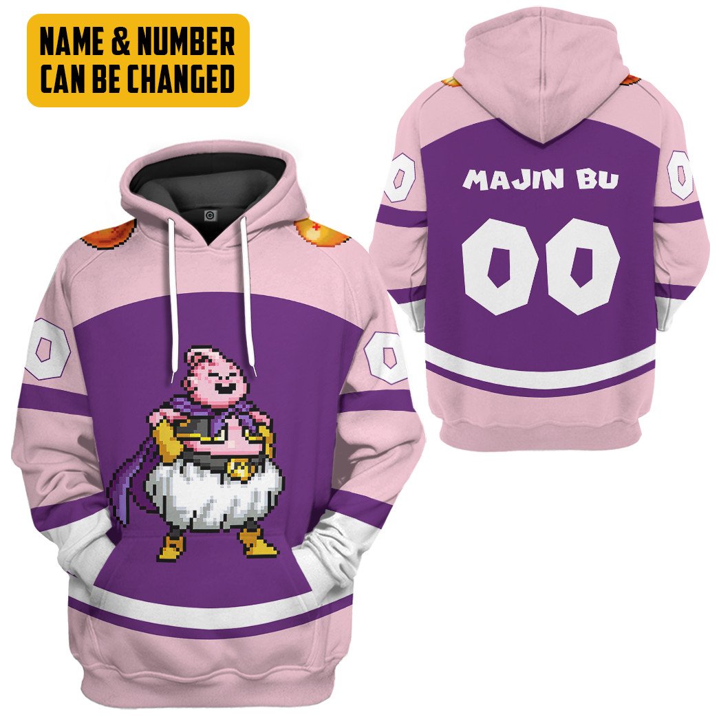 Klothek 3D DBZ Majin Buu Custom Name Custom Number Tshirt Hoodie Ap | Price in USA, Best Quality