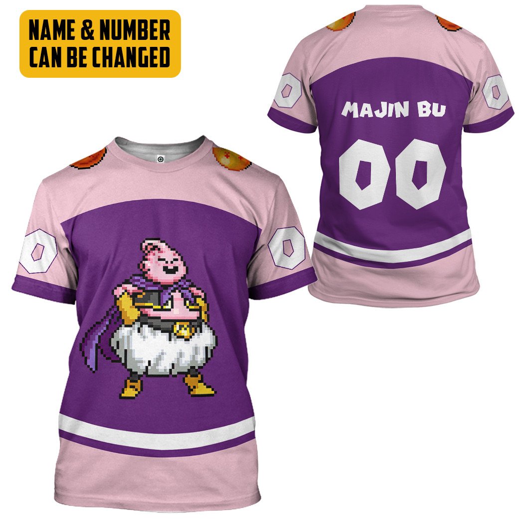 Klothek 3D DBZ Majin Buu Custom Name Custom Number Tshirt Hoodie Ap | Price in USA, Best Quality