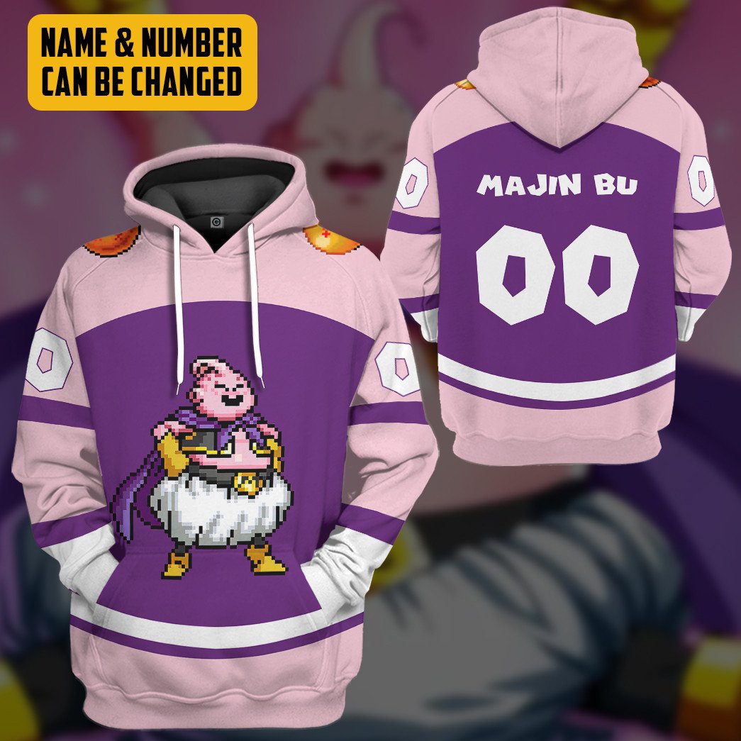 Klothek 3D DBZ Majin Buu Custom Name Custom Number Tshirt Hoodie Ap | Price in USA, Best Quality