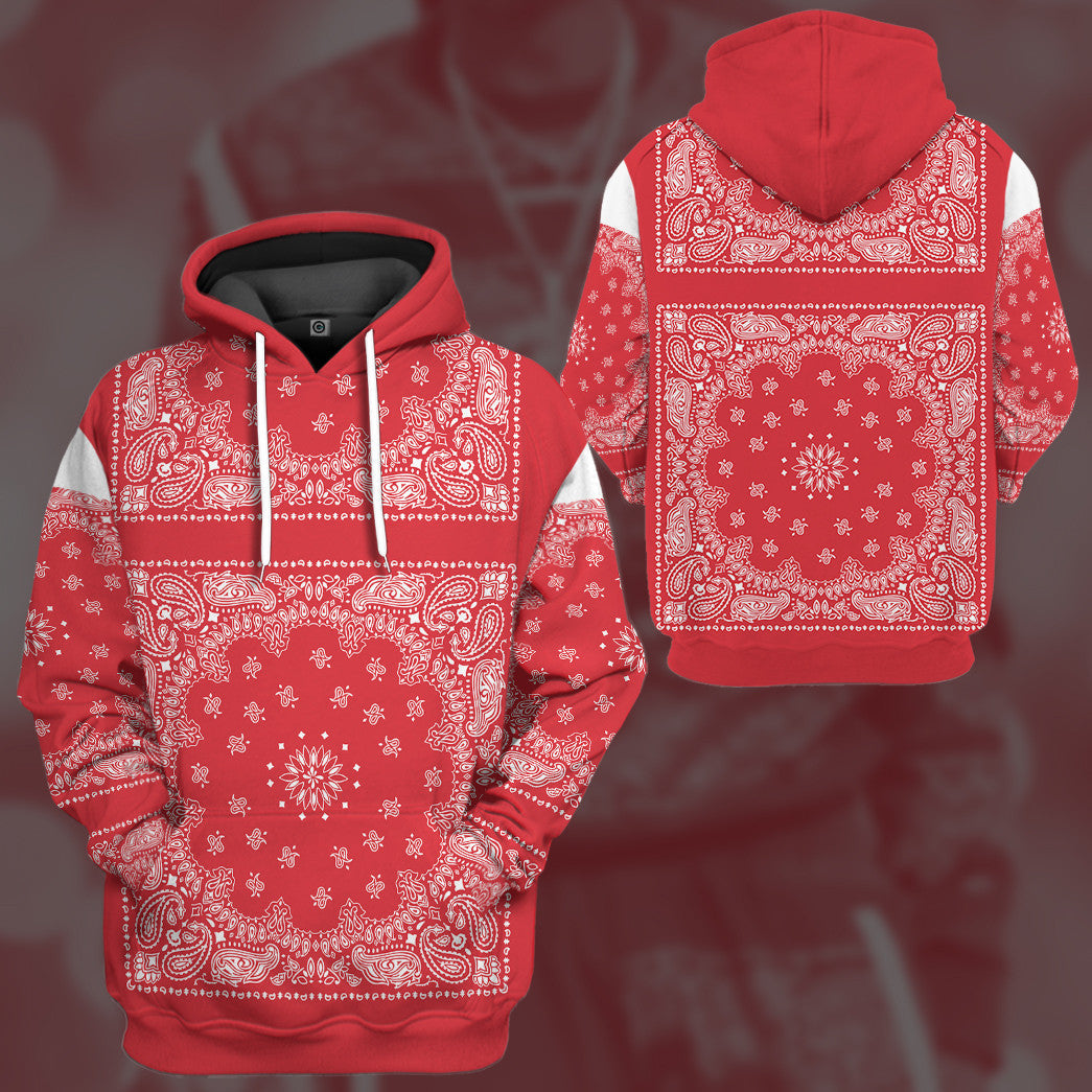 Klothek 3D Snoop Red Bandana Custom Tshirt Hoodie Apparel | Price in USA, Best Quality