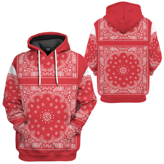 Klothek 3D Snoop Red Bandana Custom Tshirt Hoodie Apparel | Price in USA, Best Quality