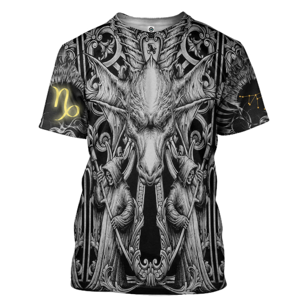 Klothek 3D The Dark Side of Capricorn Custom Tshirt Hoodie Apparel | Price in USA, Best Quality