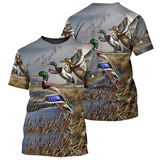 Klothek Duck Hunting - 3D All Over Printed Shirt | Price in USA, Best Quality