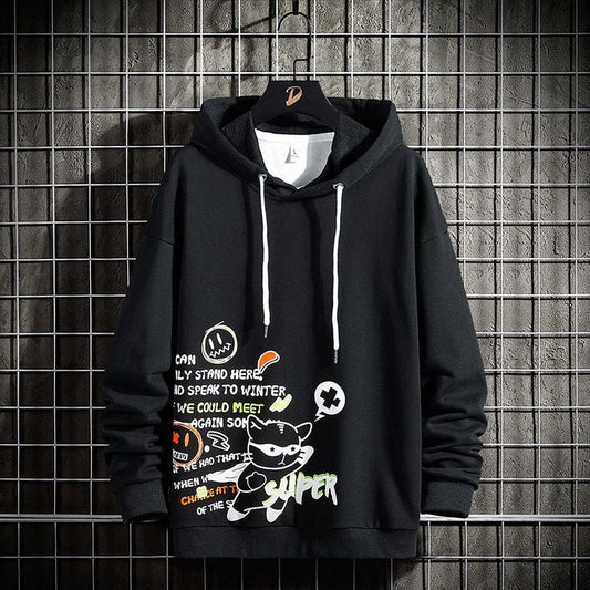 Mens Printed APL Hoodie GRMPRAPL8 - Black