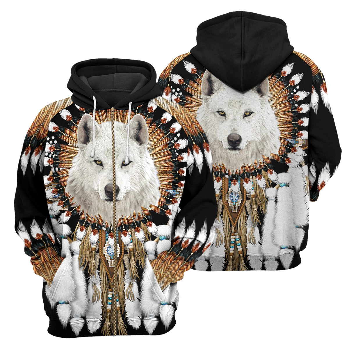 Klothek Wolf Native American - 3D All Over Printed Shirt | Price in USA, Best Quality