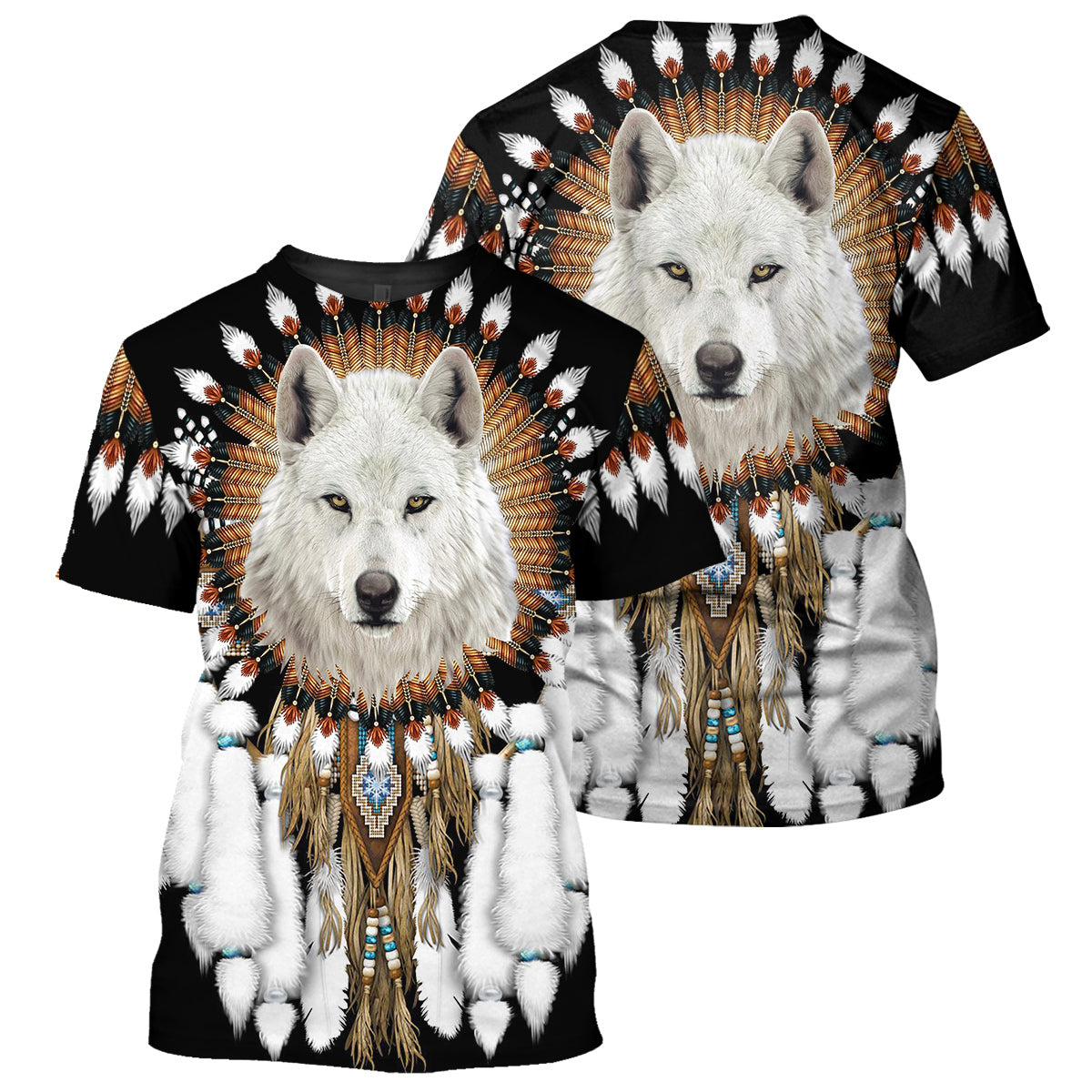 Klothek Wolf Native American - 3D All Over Printed Shirt | Price in USA, Best Quality