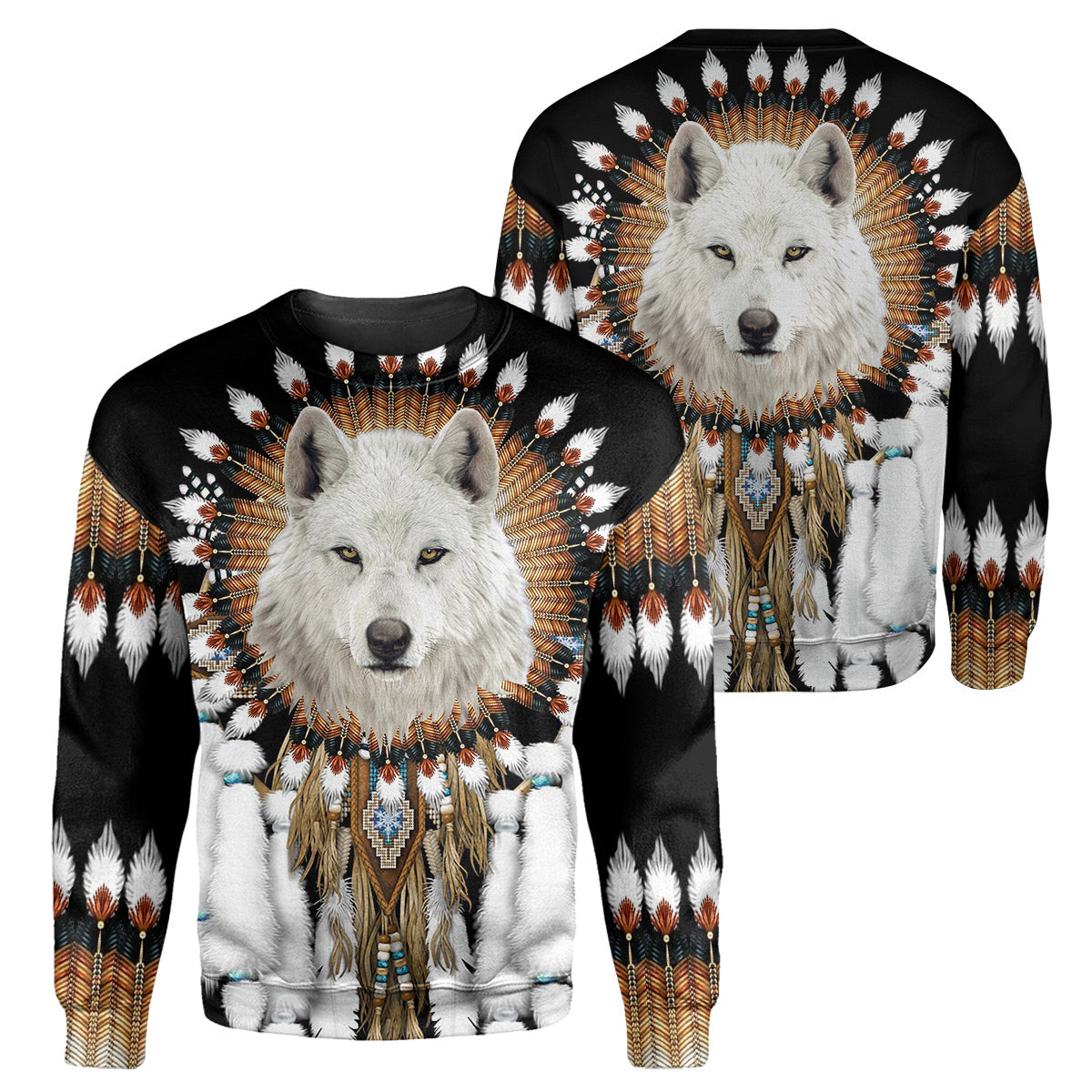 Klothek Wolf Native American - 3D All Over Printed Shirt | Price in USA, Best Quality