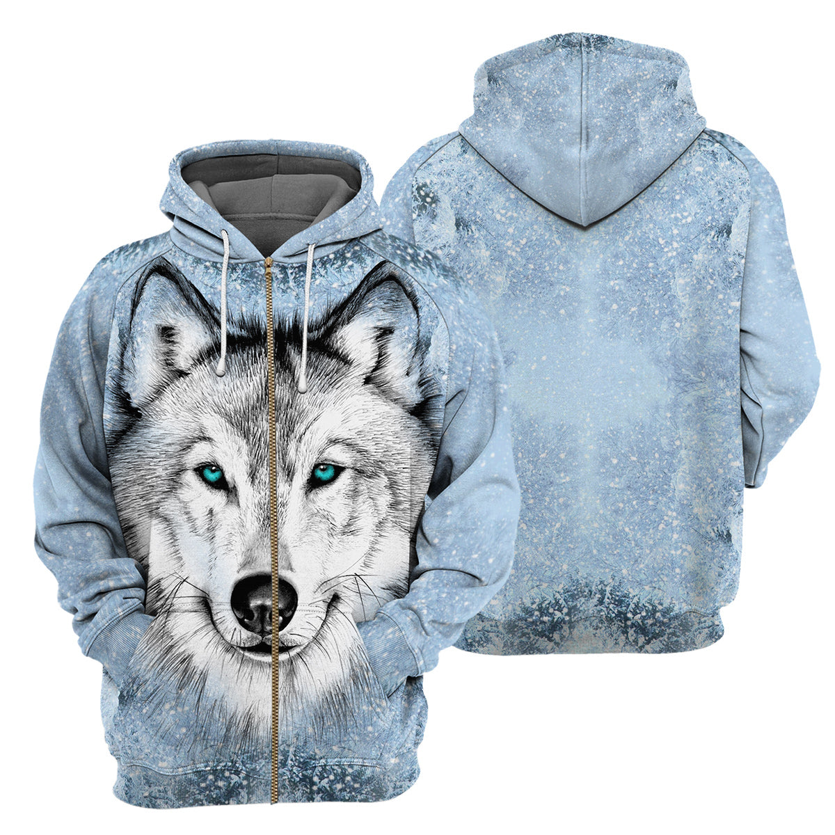 Klothek White Blue Wolf - 3D All Over Printed Shirt | Price in USA, Best Quality