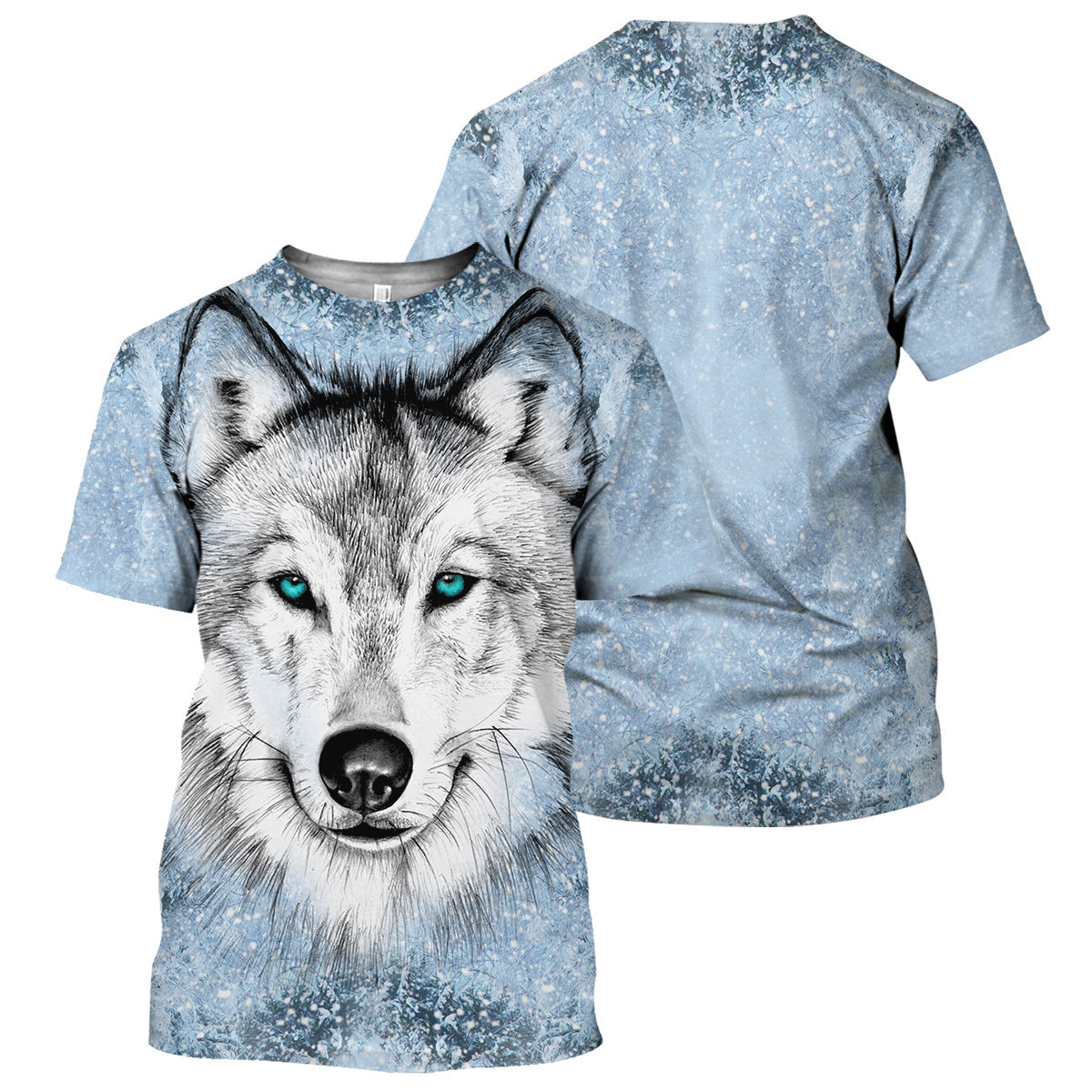 Klothek White Blue Wolf - 3D All Over Printed Shirt | Price in USA, Best Quality