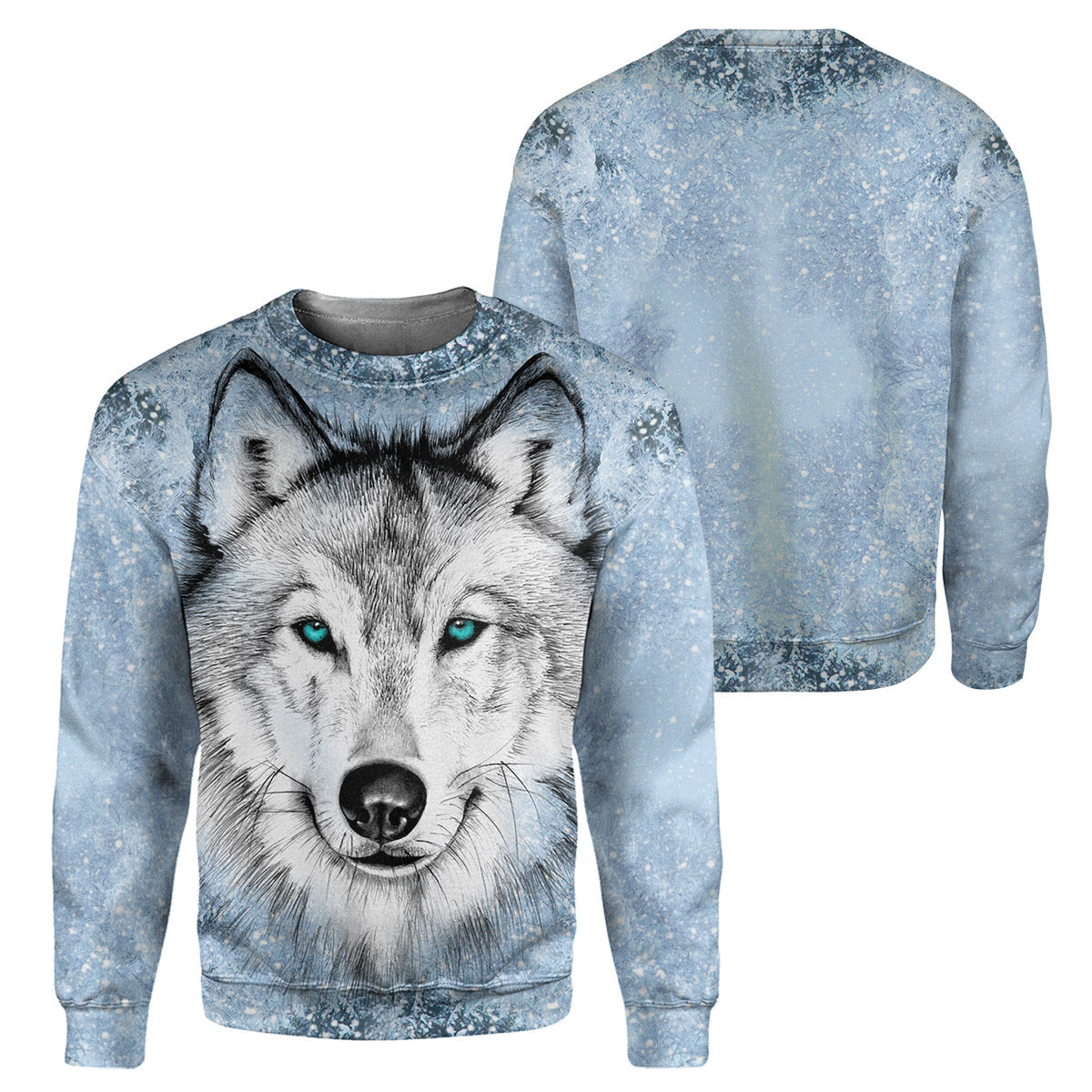 Klothek White Blue Wolf - 3D All Over Printed Shirt | Price in USA, Best Quality