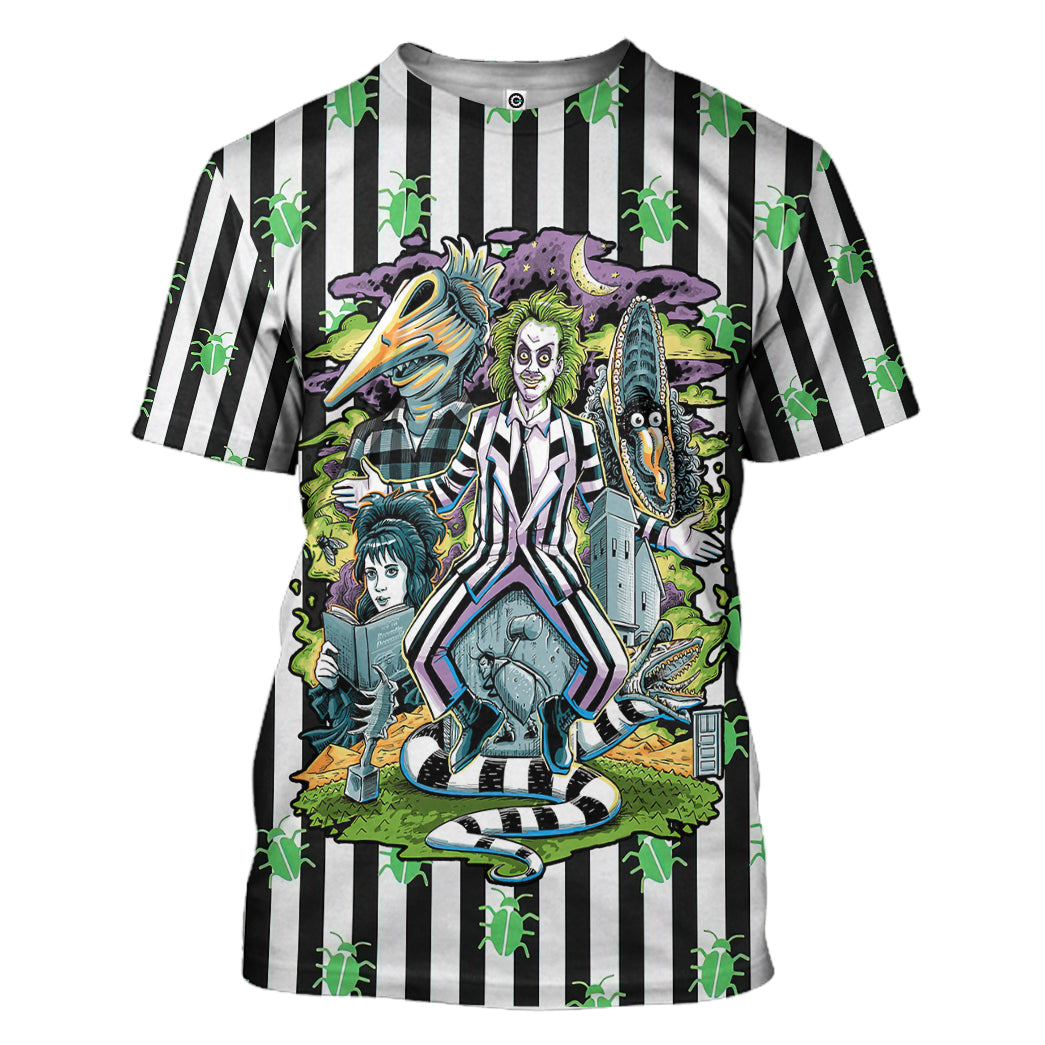 Klothek 3D Beetlejuice Stripes and Bugs Custom Hoodie Tshirt Appare | Price in USA, Best Quality