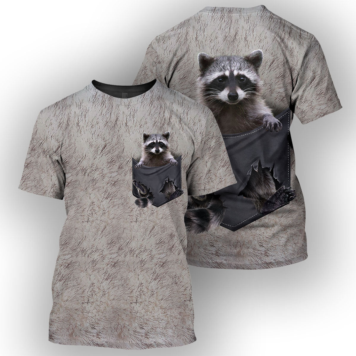 Klothek Raccoon Pocket - 3D All Over Printed Shirt | Price in USA, Best Quality