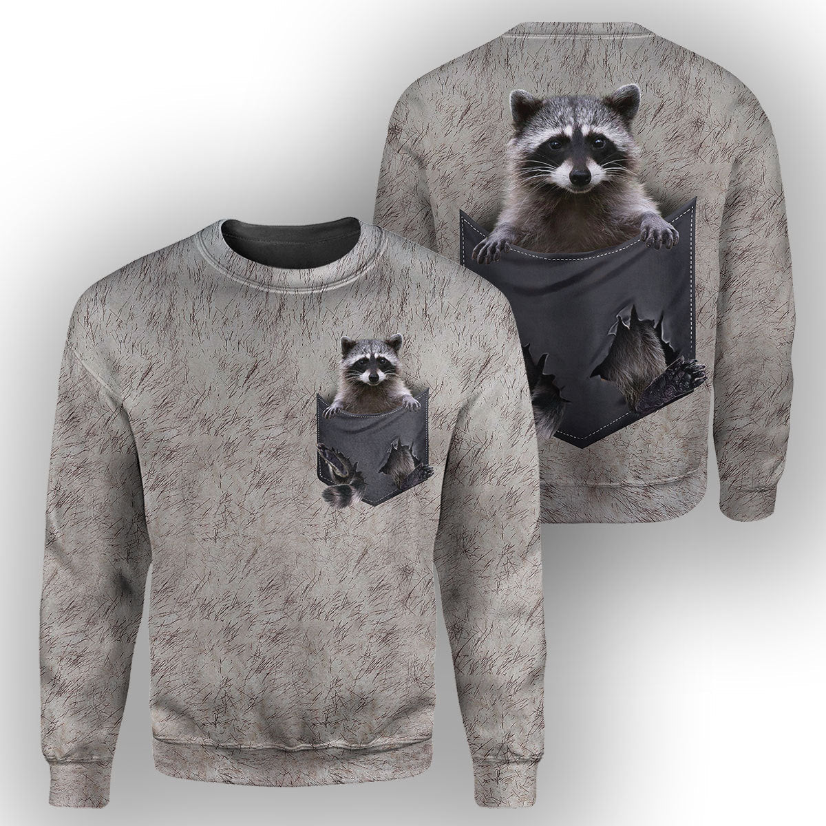 Klothek Raccoon Pocket - 3D All Over Printed Shirt | Price in USA, Best Quality