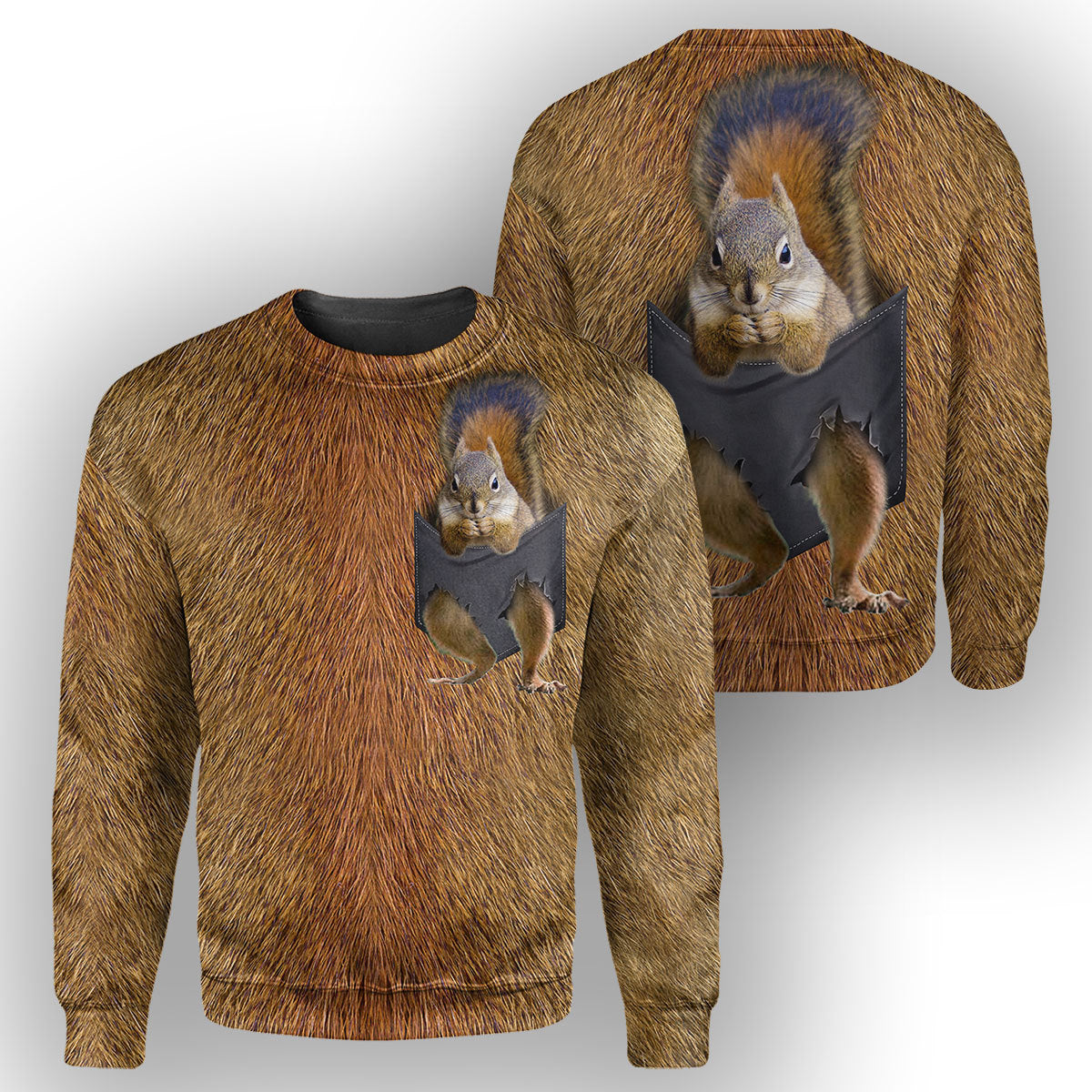 Klothek Squirrel Pocket - 3D All Over Printed Shirt | Price in USA, Best Quality