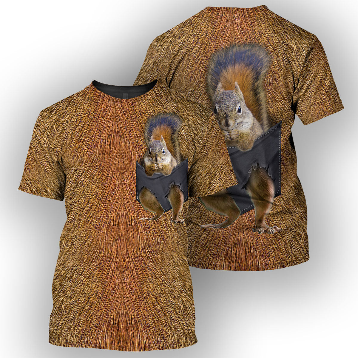 Klothek Squirrel Pocket - 3D All Over Printed Shirt | Price in USA, Best Quality