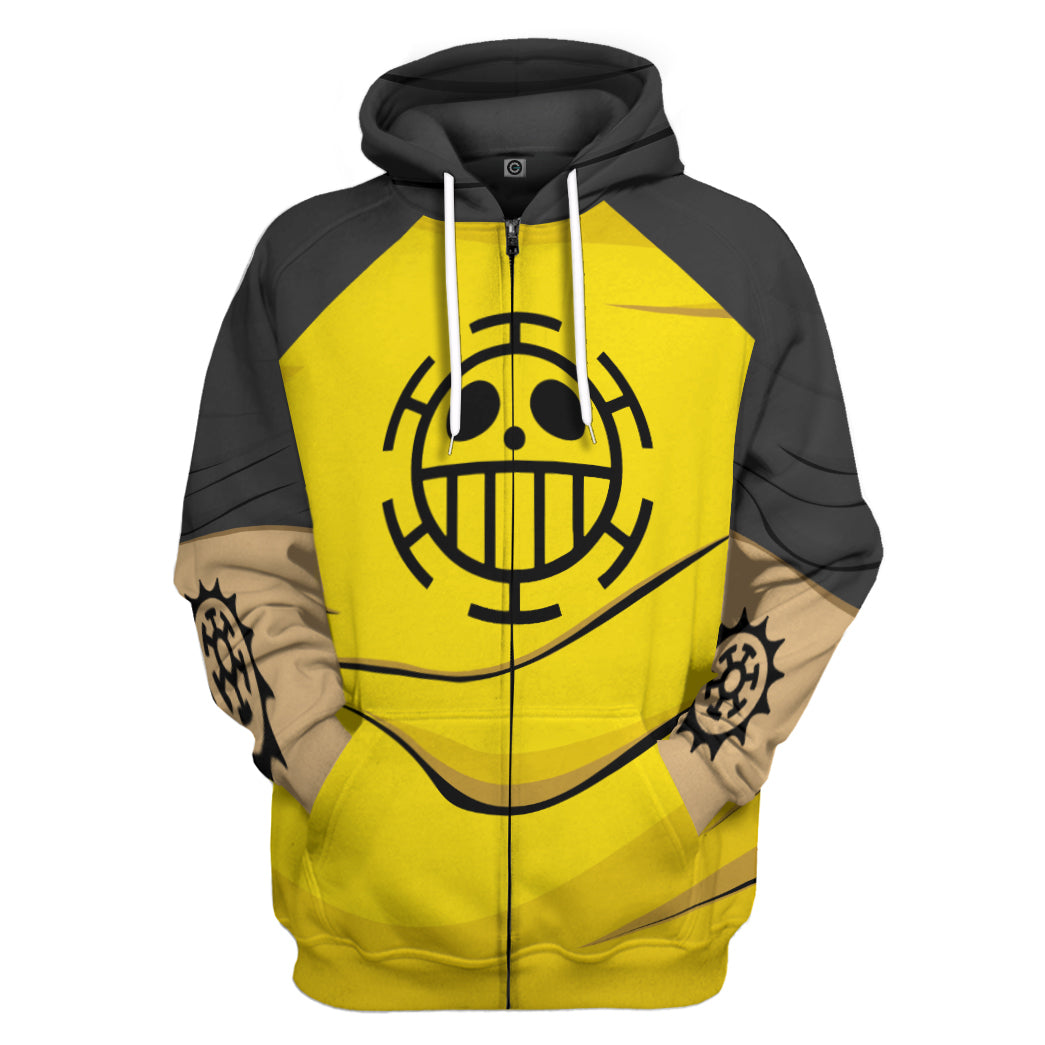 Klothek 3D One Piece Trafalgar DW ater Law Custom Hoodie Tshirt App | Price in USA, Best Quality