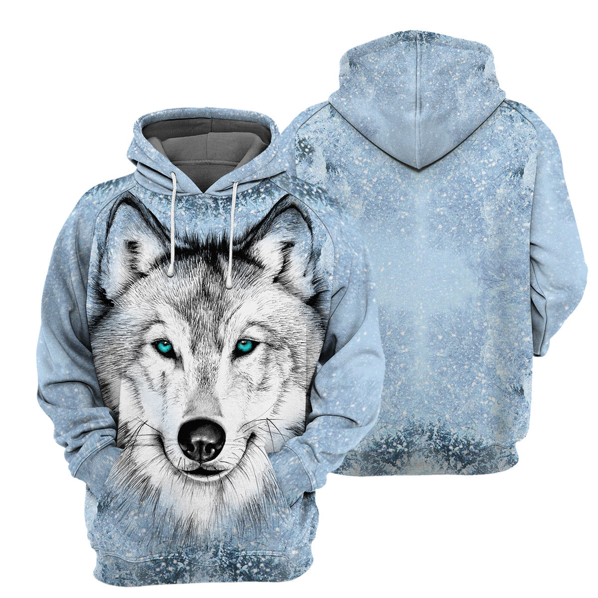 Klothek White Blue Wolf - 3D All Over Printed Shirt | Price in USA, Best Quality