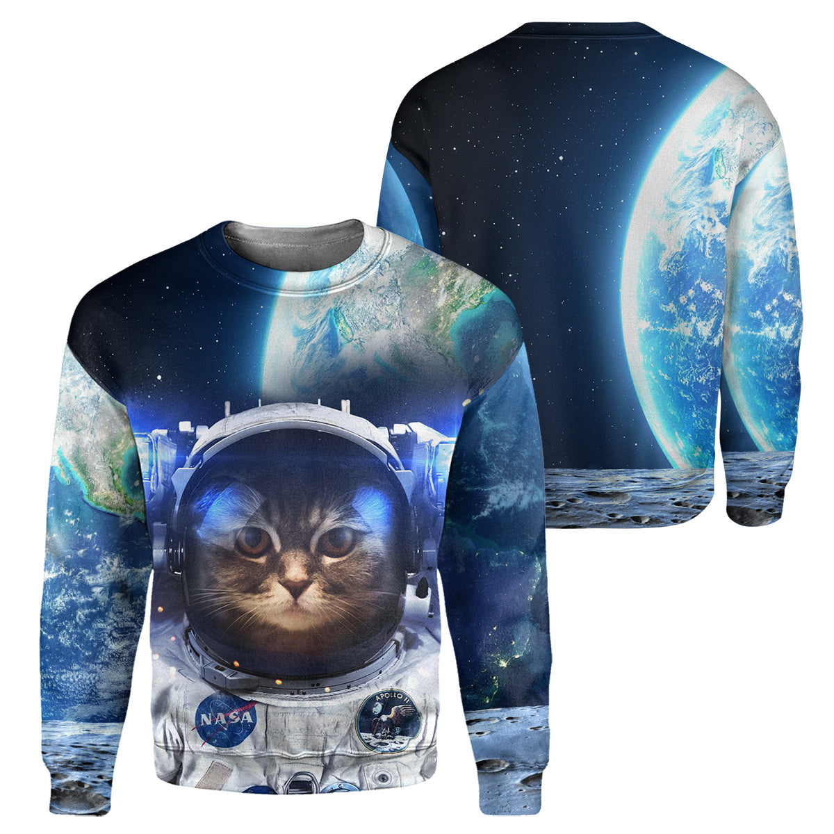 Klothek Astronaut Cat - 3D All Over Printed Shirt | Price in USA, Best Quality