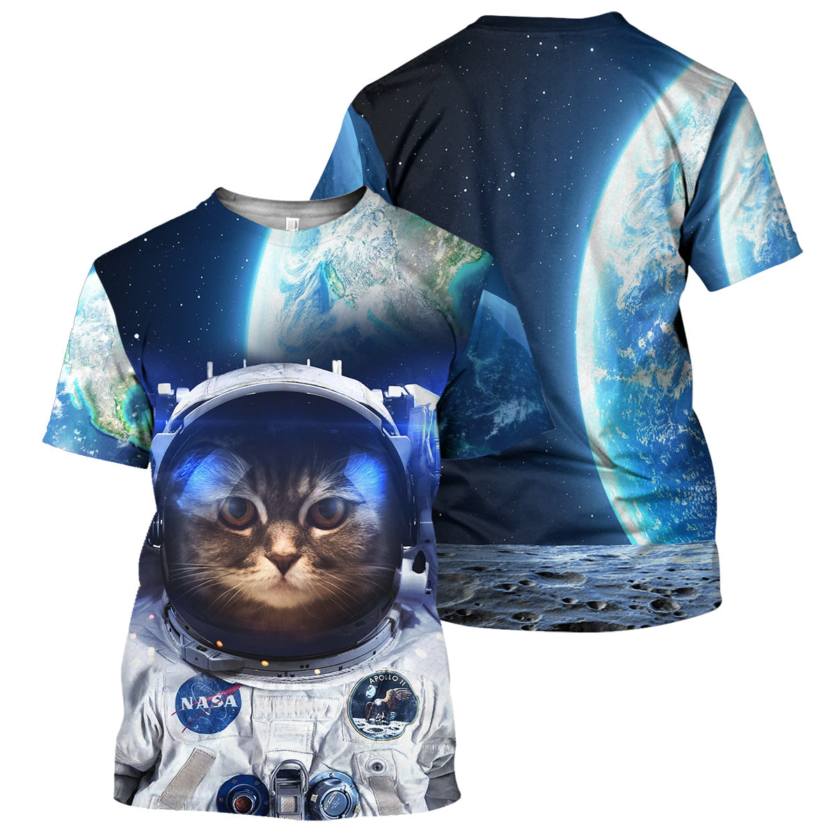 Klothek Astronaut Cat - 3D All Over Printed Shirt | Price in USA, Best Quality