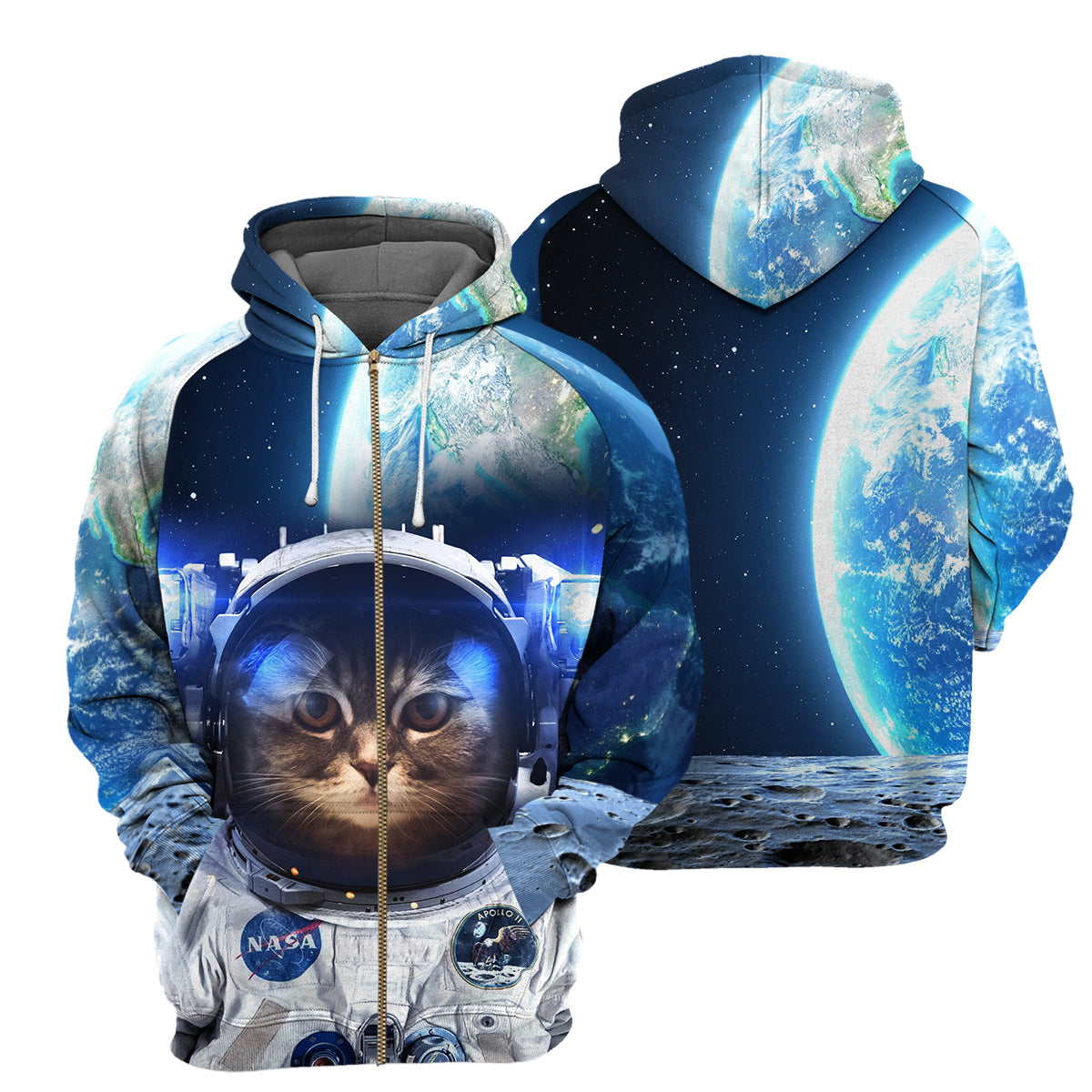 Klothek Astronaut Cat - 3D All Over Printed Shirt | Price in USA, Best Quality