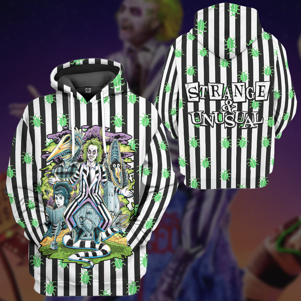 Klothek 3D Beetlejuice Stripes and Bugs Custom Hoodie Tshirt Appare | Price in USA, Best Quality