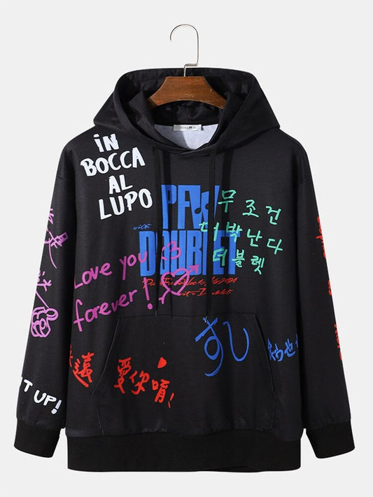 Mens Printed APL Hoodie GRMPRAPL4 - Black