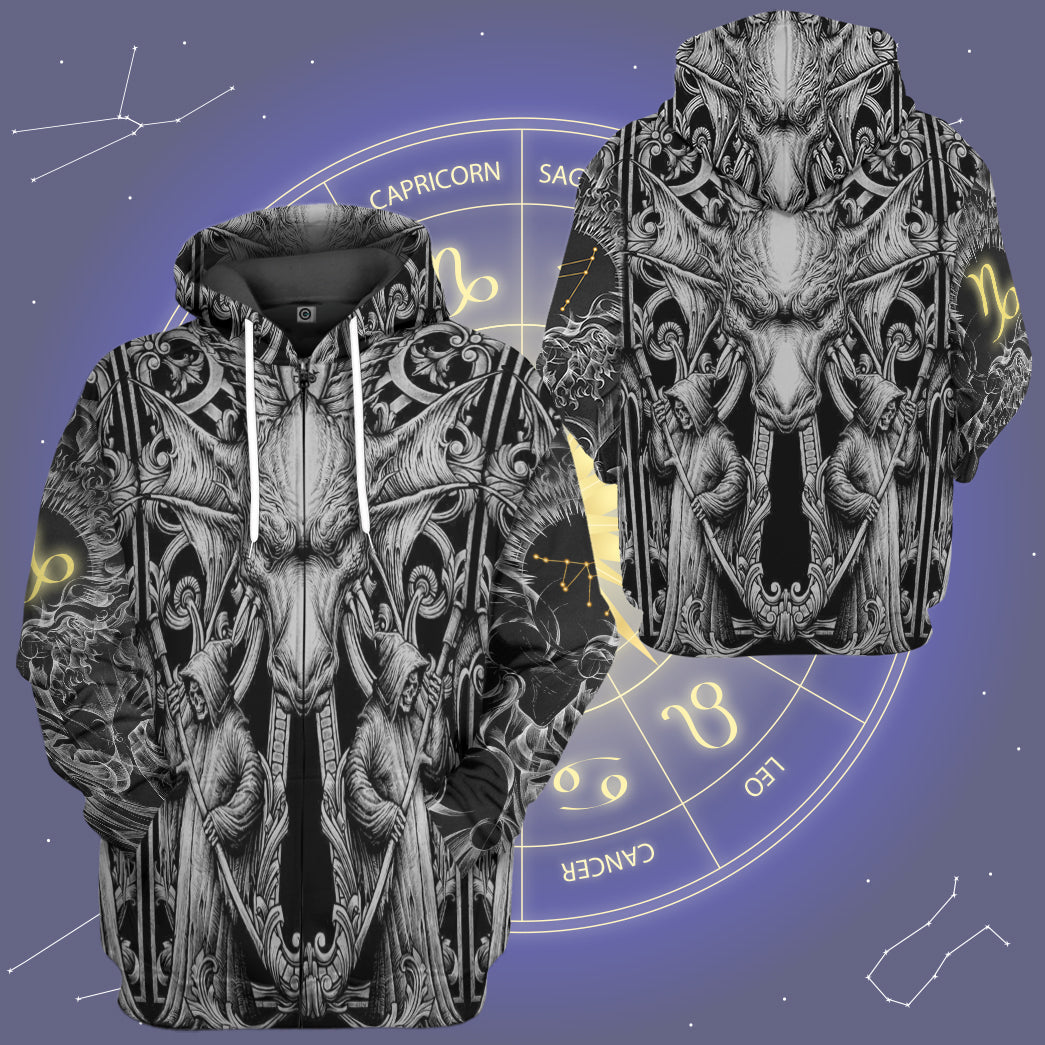 Klothek 3D The Dark Side of Capricorn Custom Tshirt Hoodie Apparel | Price in USA, Best Quality