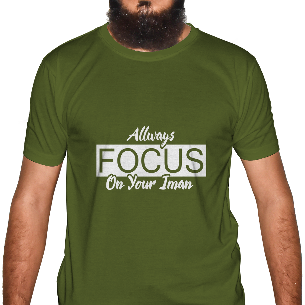 Focus On Your Iman Half Sleeve Islamic T-Shirt 