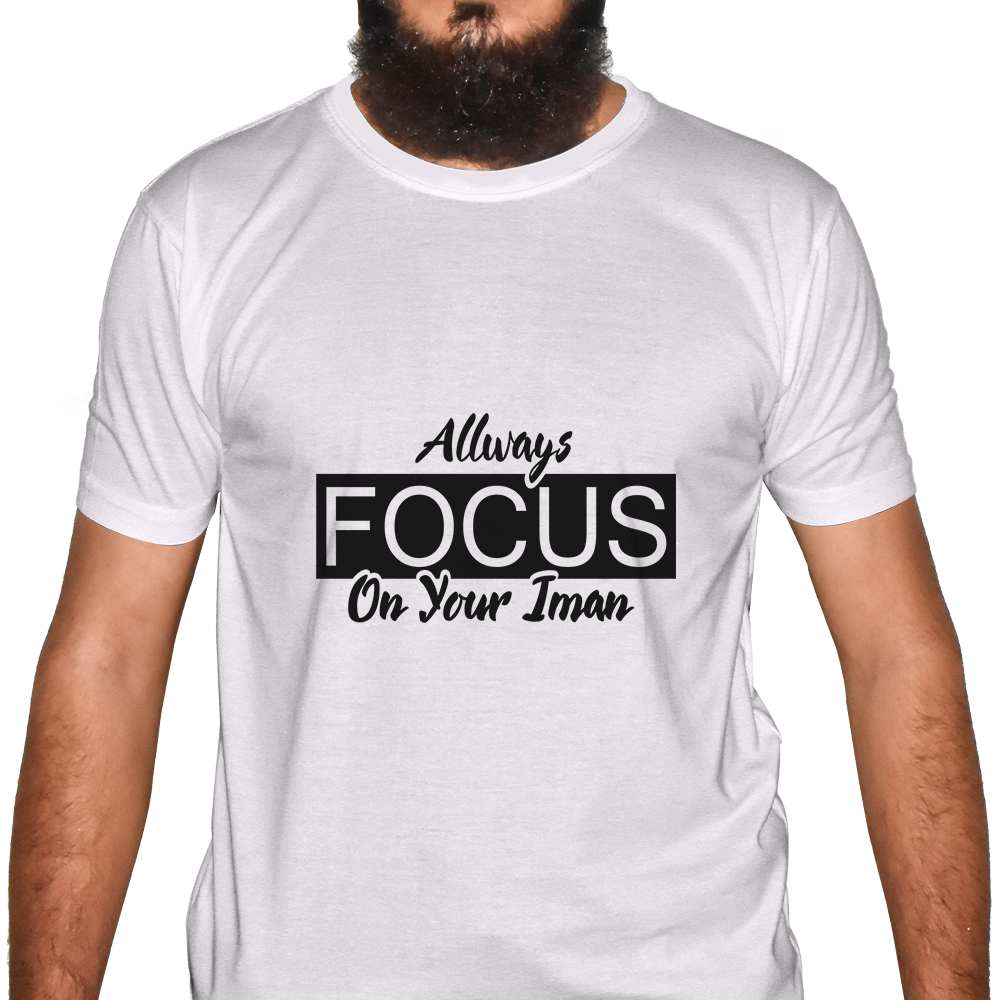 Focus On Your Iman Half Sleeve Islamic T-Shirt Price in USA