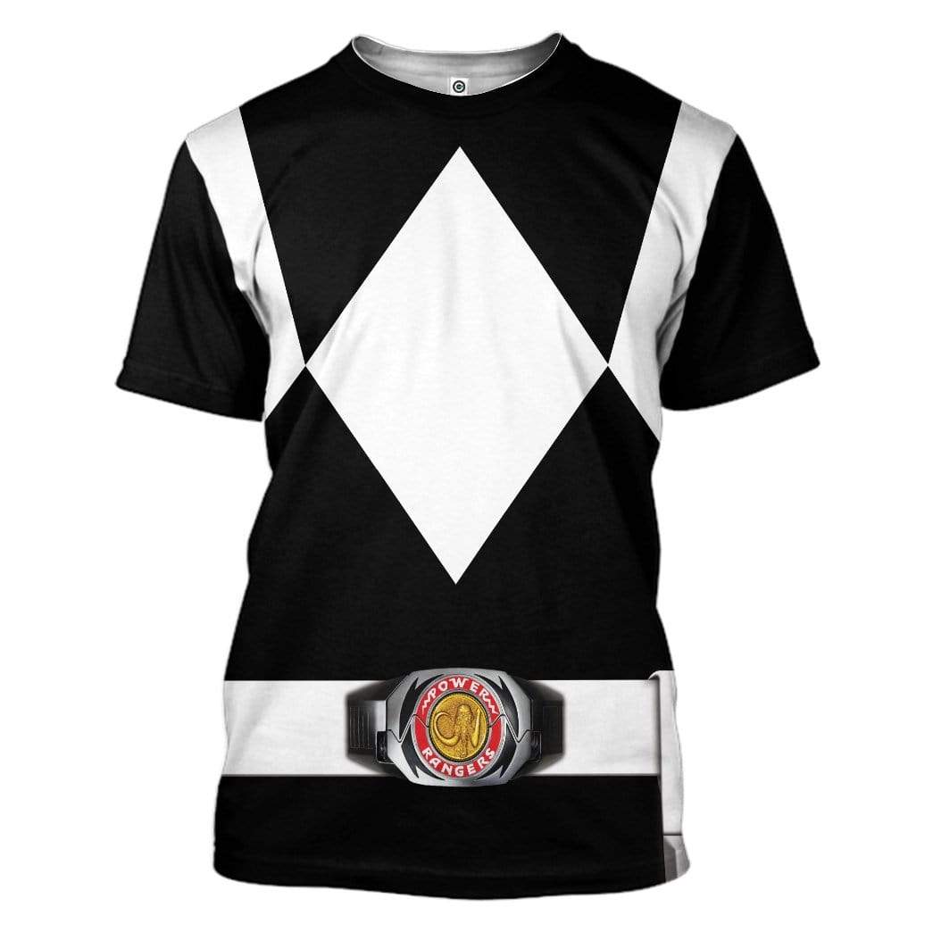 Klothek Cosplay Black MIGHTY MORPHIN Power Ranger Custom T-Shirts H | Price in USA, Best Quality