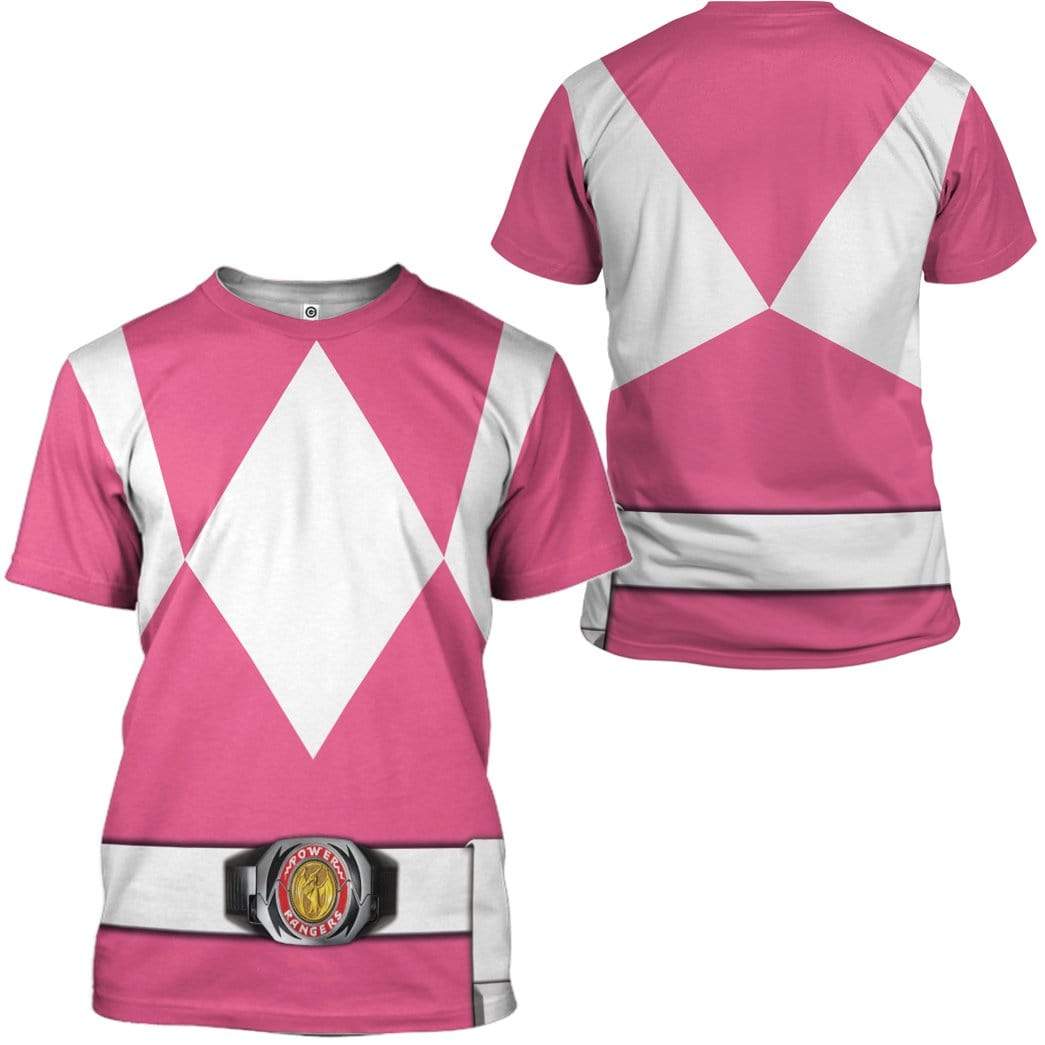 Klothek Cosplay Pink MIGHTY MORPHIN Power Ranger Custom T-Shirts Ho | Price in USA, Best Quality