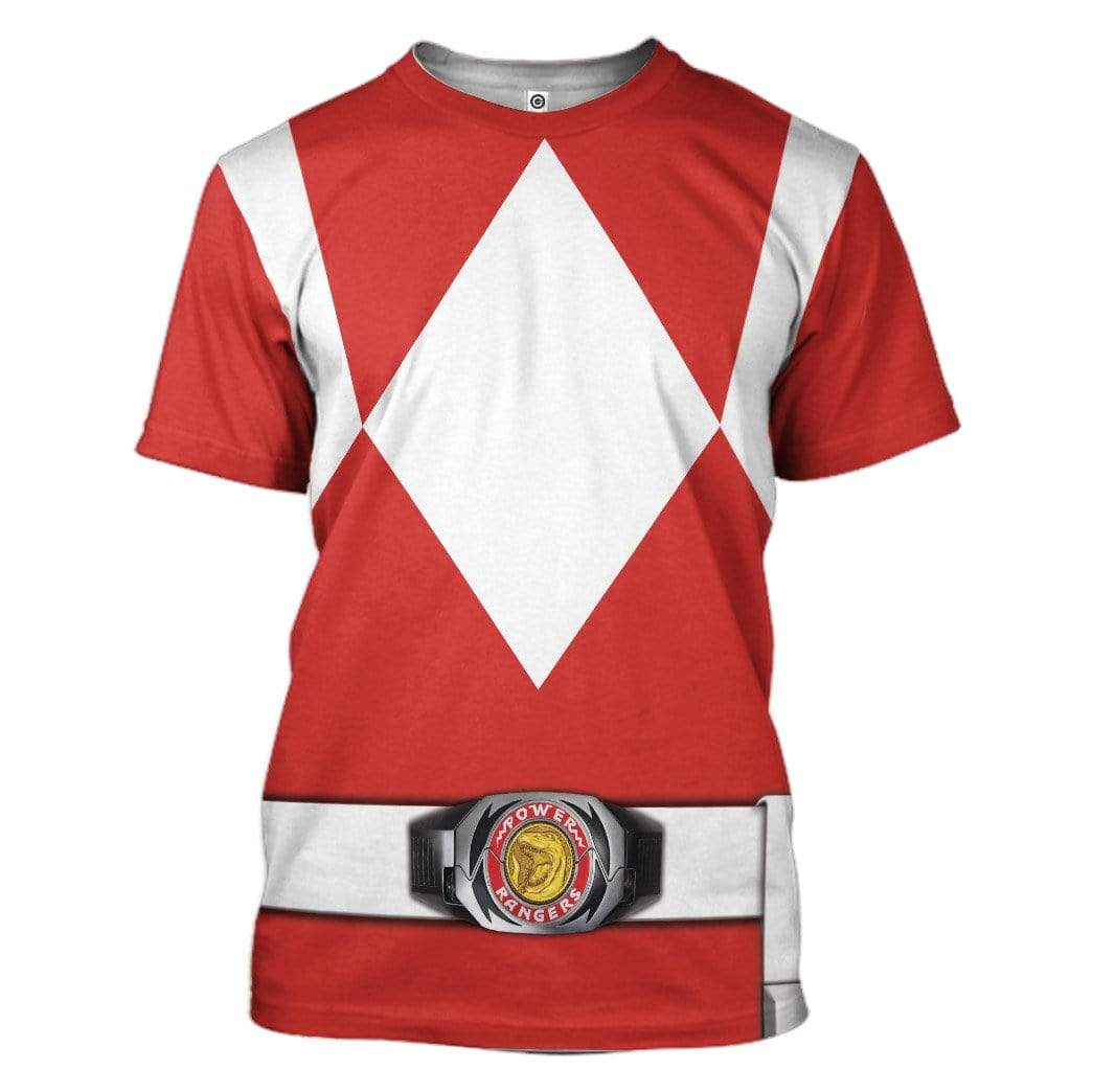 Klothek Cosplay Red MIGHTY MORPHIN Power Ranger Custom T-Shirts Hoo | Price in USA, Best Quality