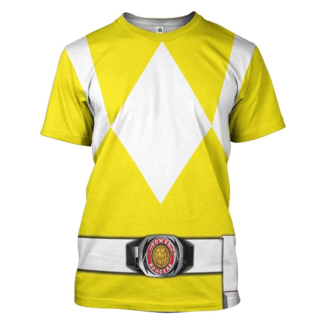 Klothek Cosplay Yellow MIGHTY MORPHIN Power Ranger Custom T-Shirts | Price in USA, Best Quality