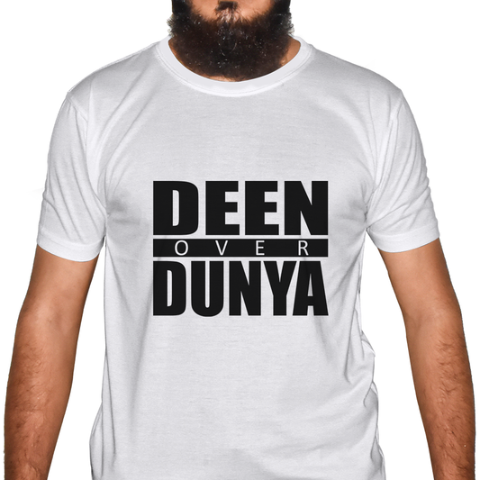 Deen Over Dunya Half Sleeve Islamic T-Shirt Price in USA