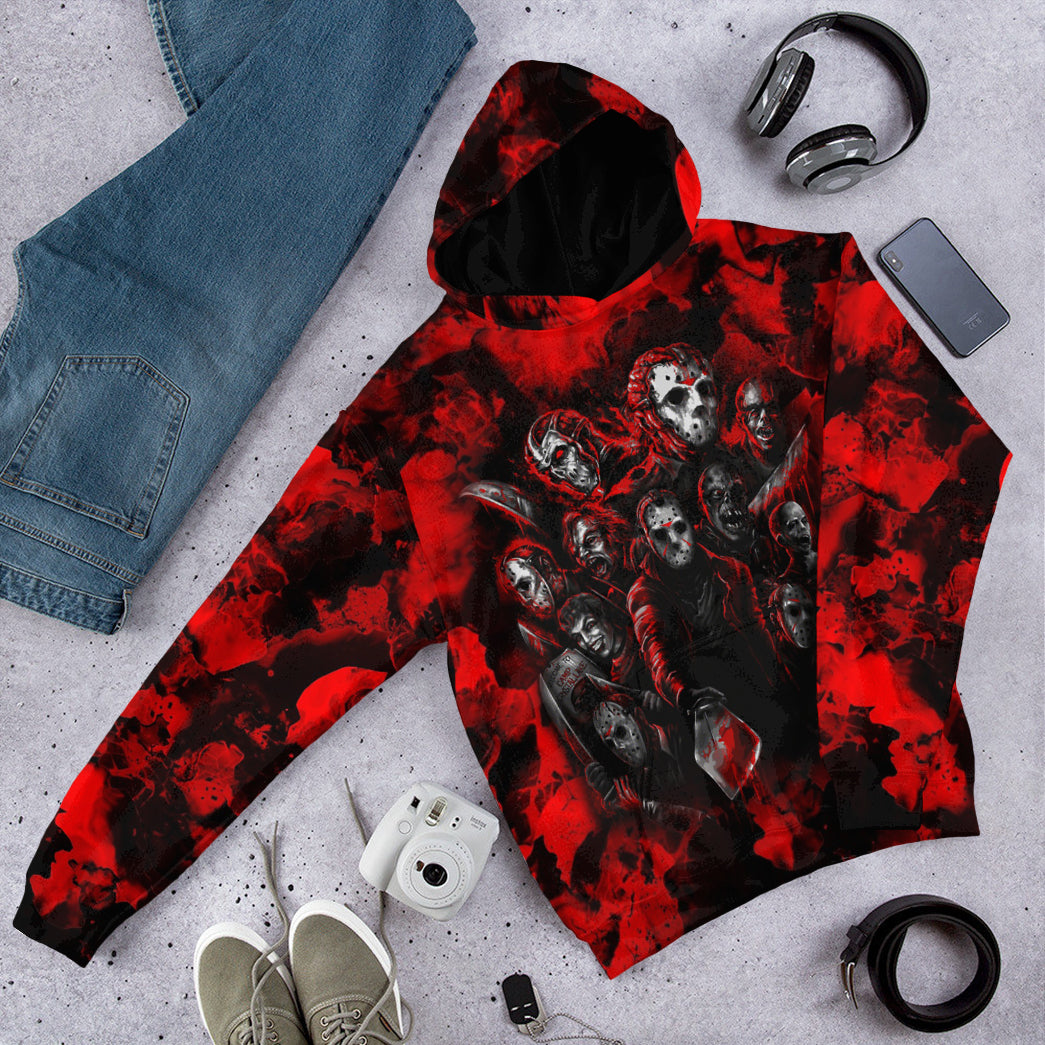 Klothek 3D Horror Characters Squad Custom Tshirt Hoodie Apparel | Price in USA, Best Quality