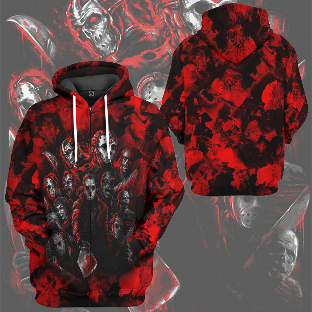 Klothek 3D Horror Characters Squad Custom Tshirt Hoodie Apparel | Price in USA, Best Quality