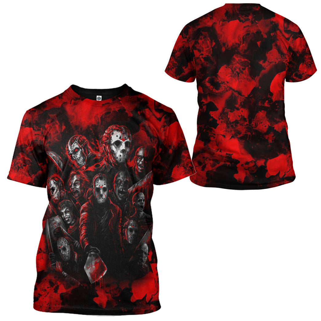 Klothek 3D Horror Characters Squad Custom Tshirt Hoodie Apparel | Price in USA, Best Quality